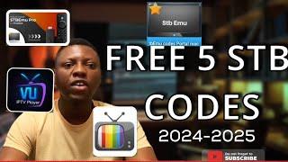 5 Free Super working STB Emu codes 2024 -2025 with Vu iptv player premium for free