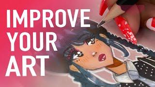 25 TIPS to IMPROVE your ART  get better at drawing 