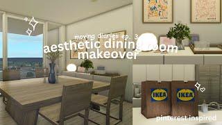  aesthetic dining room makeover  moving diaries ep. 3  bloxburg roleplay 