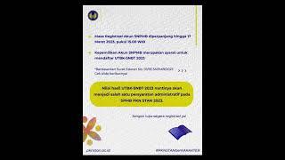 Halo Staners  MASA REGISTRASI AKUN SNPMB DIPERPANJANG  SPMB PKN STAN TAHUN 2023  KEDINASAN