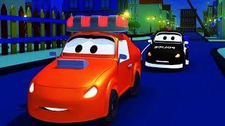 Мультфильм для детей - Авто Патруль пожарная машина и полицейская машина в Автомобильный Город