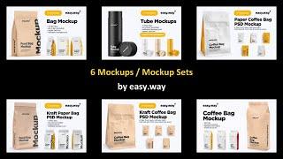 6 Packaging Mockup Sets by easy.way