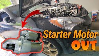 Part1 Hyundai Genesis 3.8L Engine  How to Remove a Bad Starter Motor.  #diy #mechanic #everyone