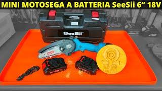 Mini motosega elettrica a batteria 18V Seesii lama da 6 pollici con oliatore automatico