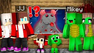 JJ and Mikey Family HIDE From Scary CHEESE ESCAPE RAT ROBLOX in Minecraft - Maizen