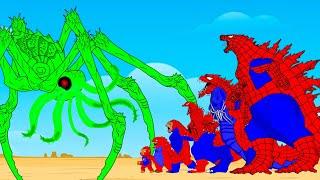 Evolution Of TITANUS SCYLLA RADIATION vs Team SPIDER GODZILLA & KONG SHARKZILLA  Godzilla Cartoon