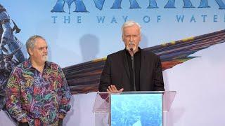 James Cameron and Jon Landau give speeches at their handprint and footprint ceremony