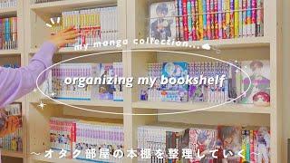 オタク部屋の本棚を整理していく🫧マンガ収納CD収納最近ハマってるおすすめ漫画￤bookshelf tourmy manga collection