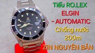 ELGIN AUTOMATIC ĐEN BAO CÔNG THIẾT KẾ FOM ROLEX CỰC ĐẸP ZIN NGUYÊN BẢN ĐỘ MỚI CAO NGUYÊN VÂN SỚ