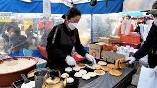 “굽는 동시에 팔리는 역대급 대박 호떡 맛집” 매일같이 줄서서 사먹는 야채 찹쌀 꿀호떡  korean food hotteok korean street food