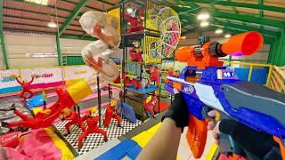 Nerf War  Amusement Park Battle 66 Nerf First Person Shooter