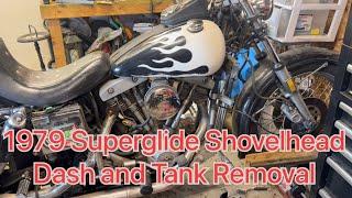 Harley Superglide Shovelhead Split Tank and Dash Teardown Before Pulling Head