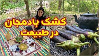 طرز تهیه کشک بادمجان در طبیعت ، غذای خوشمزه ایرانی ، آموزش آشپزی حرفه ای