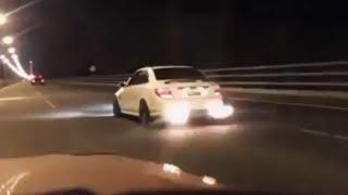 Mercedes C63 Amg w204 - Insane Accelerate Exhaust Flames