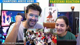 Pakistani Couple Reacts To Team India Arrives Home  Grand Welcome At Airport  Rohit Crazy Bhangra