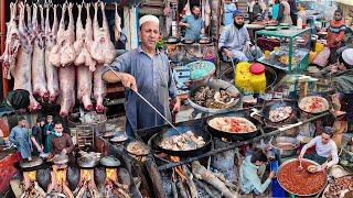 Traditional Breakfast Street food in Afghanistan  Liver fry recipe  Shinwari karahi  Dumpukht