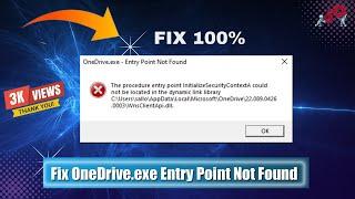 How to Fix OneDrive.exe-Entry Point Not Found  Windows 7810  entry point not found error