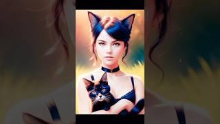 AI-Generated Portraits A Cute Cat Girl Transformation Art - Stable Diffusion Animation