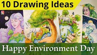 10 Drawing Ideas of Happy Environment Day 2024