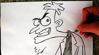 Como Desenhar o Dr. Heinz Doofenshmirtz Phineas e Ferb - How to Draw Dr. Doof - S. DESENHOS #337