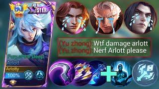 NEW ARLOTT ONE SHOT COMBO  GLOBAL ARLOTT BEST BUILD & EMBELM FOR SOLO RANK - MLBB