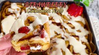 The BEST Strawberry Cinnamon Rolls  Soft Fluffy and Gooey Cinnamon Rolls Recipe