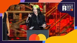 Billie Eilish wins International Female Solo Artist  The BRIT Awards 2020