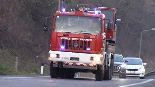 CAMION IN BILICO ARRIVO AUTOGRU VVF VARESE + POLIZIA STRADALE IN SIRENA + RECUPERO Somma Lombardo