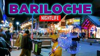 BARILOCHE en la NOCHE Walking Tour 4K  ARGENTINA 