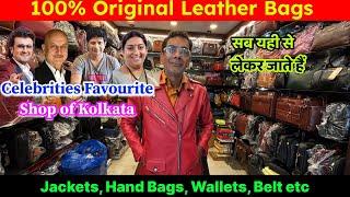 Original Leather Bags Jackets Wallet Purse Belt In Leather World Kolkata l #vlog
