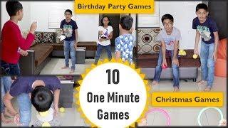 10 One minute games for kids  indoor games for kids  Minute to win it games  party games for kids