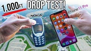 iPhone 11 Drop Test from 1000 Feet - VS. Nokia 3310  in 4K
