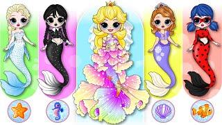 Disney Princess Ladybug & Wednesday Become The Little Mermaids  30 DIY Arts & Paper Crafts