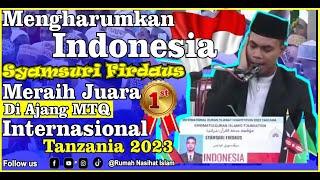 Syamsuri Firdaus Mengharumkan Nama Indonesia di Ajang MTQ Internasional Tanzania 2023 