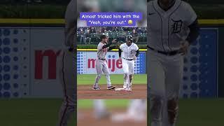 He really fell for it  #trick #mlb #sports