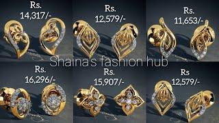 Latest Gold & Diamond Earring STUDS Design with weight and price