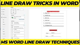 Shortcut Key to Draw Straight Lines in MS Word  Write Over a Line in MS Word