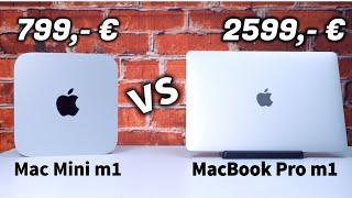 Mac mini m1 vs MacBook Pro m1 1900€ Preisunterschied  8gb vs 16gb ram  Welcher ist Besser ? Test