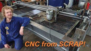 I built a big CNC Portal Milling Machine from Scrap