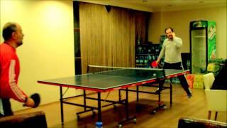 Stunning TT Match in Hotel California  Great ping pong match