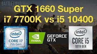 Core i7 7700K vs i5 10400 with GTX 1660 Super Gaming Test - 1080p in 6 Games