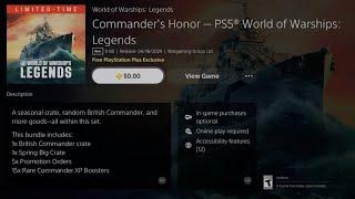 How to Get Commander’s Honor - PS5 World of Warships Legends  PS Plus Exclusive  PS4  PS5