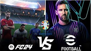 Euro 2024 Pre Match Comparison Efootball 2024 vs EAFC 24