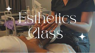 Sit w me in Esthetics Class  Facial Demo  Esthetician School Vlog