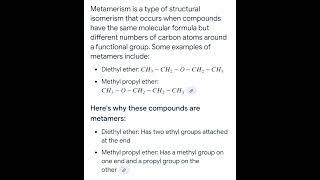 Metamerism with example class 11 chemistry #shorts #chemistry