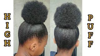 How to style short natural hair  High puff hairstyle.