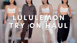 LULULEMON try on haul joggers sweatpants half zips & more