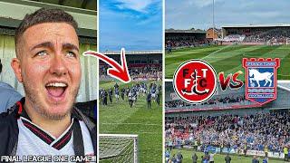 FLEETWOOD TOWN VS IPSWICH TOWN  2-2  PROMOTION PARTY IN BLACKPOOL & TOWN MISS OUT ON THE TITLE