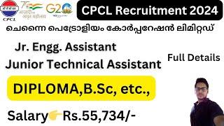 CPCL Recruitment 2024  Central Govt.Jobs Malayalam  Kerala Job Vacancy   Diploma Job Vacancy 2024