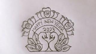 New year rangoli designs 2023Simple rangoli designs 7dotskolam designspeacock rangolimuggulu